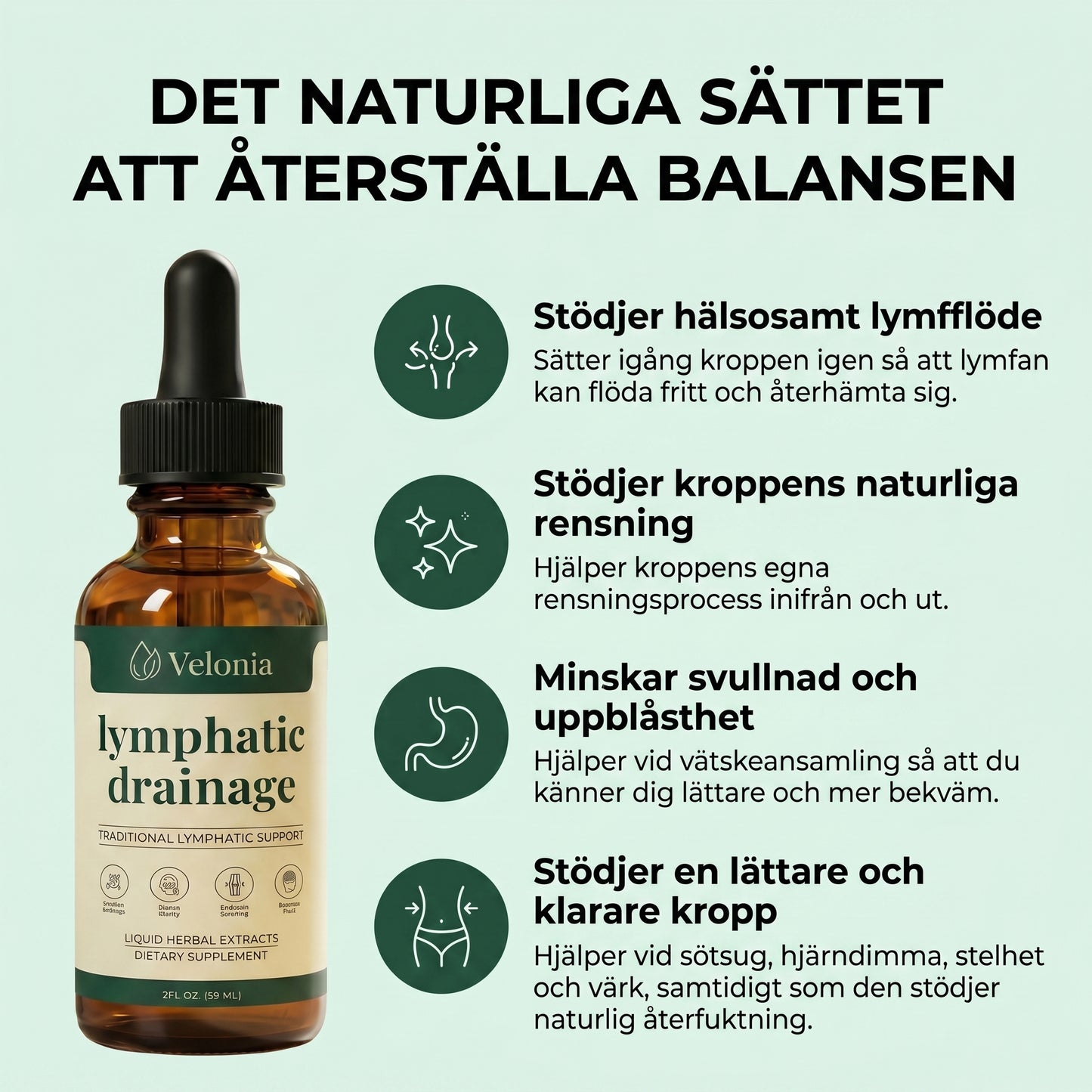 Velonia® Lymfdroppar för Lymfdränage