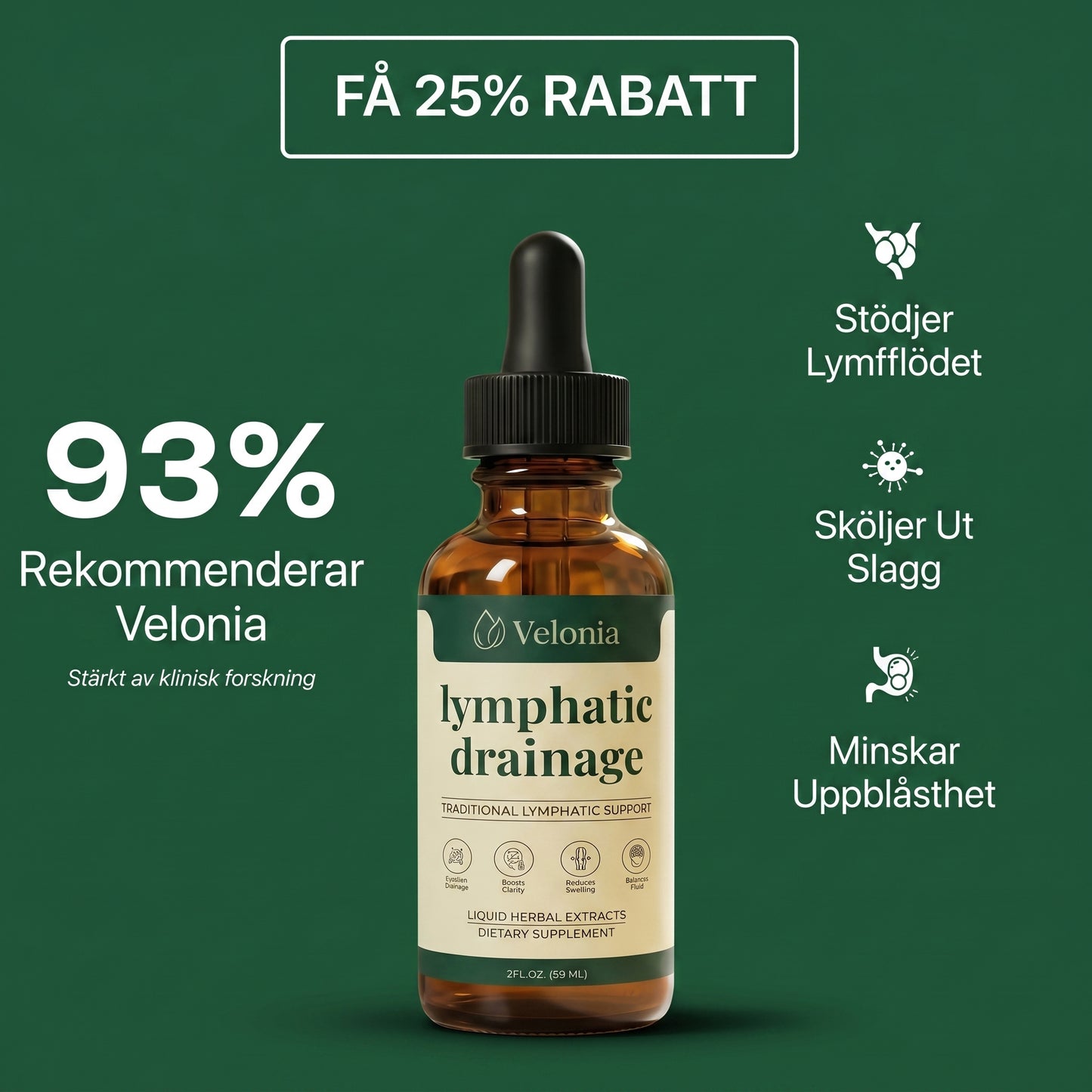 Velonia® Lymfdroppar för Lymfdränage